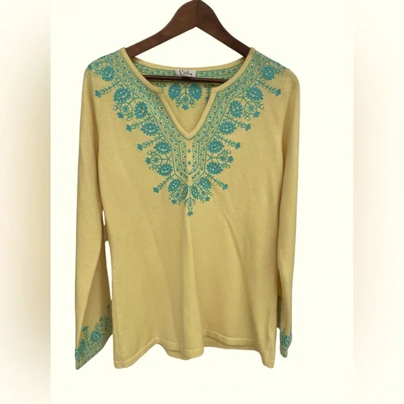 Lilly Pulitzer cashmere yellow V-neck sweater Size Large - Picture 4 of 6